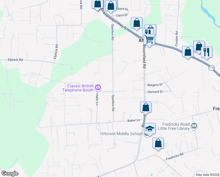 map of restaurants, bars, coffee shops, grocery stores, and more near 538 Sparkes Road in Sebastopol