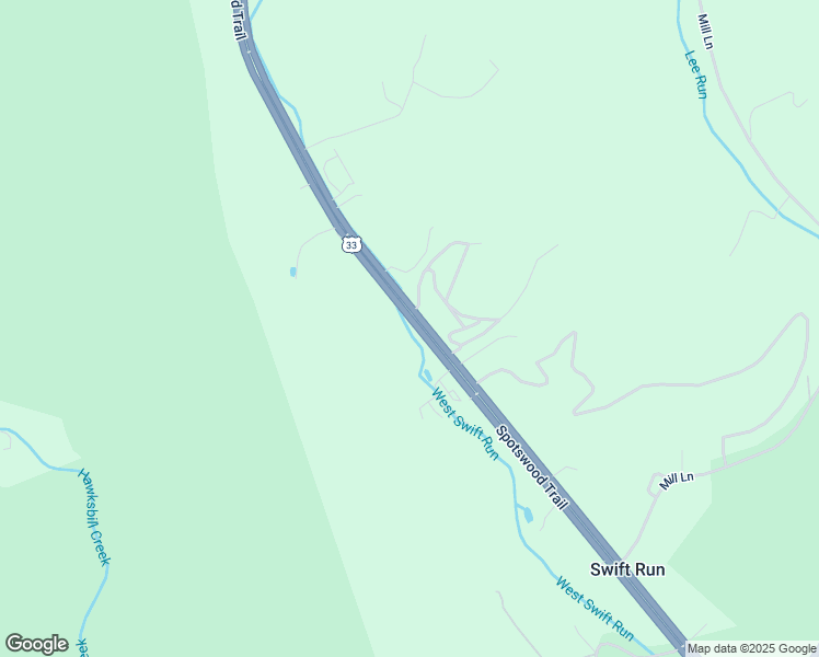 map of restaurants, bars, coffee shops, grocery stores, and more near Spotswood Trail in Elkton