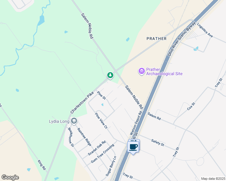 map of restaurants, bars, coffee shops, grocery stores, and more near 5801 Concord Court in Jeffersonville