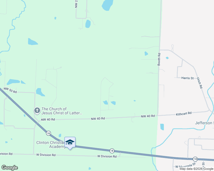 map of restaurants, bars, coffee shops, grocery stores, and more near Northwest 241 Road in Clinton