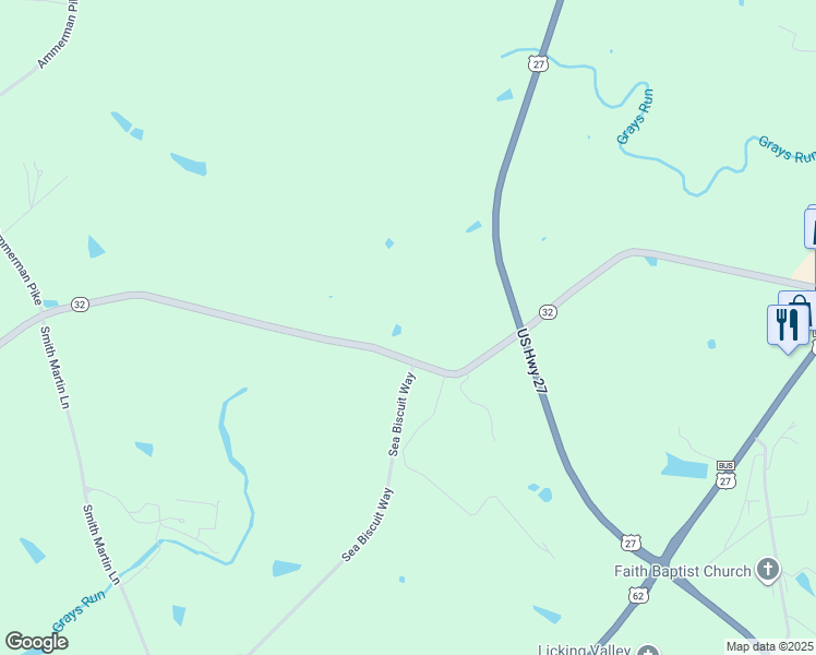 map of restaurants, bars, coffee shops, grocery stores, and more near 1098 Kentucky 32 in Cynthiana