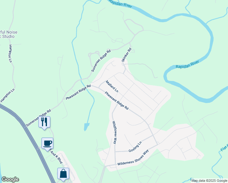 map of restaurants, bars, coffee shops, grocery stores, and more near 2088 Mallard Lane in Locust Grove