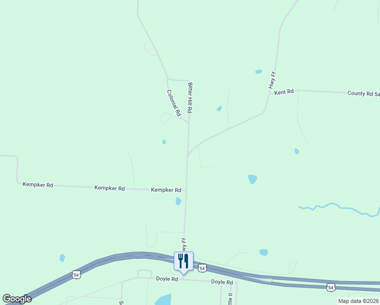 map of restaurants, bars, coffee shops, grocery stores, and more near 55 Highway Ff in Eldon