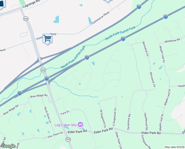 map of restaurants, bars, coffee shops, grocery stores, and more near 3400-3598 West Dogwood Circle in La Grange