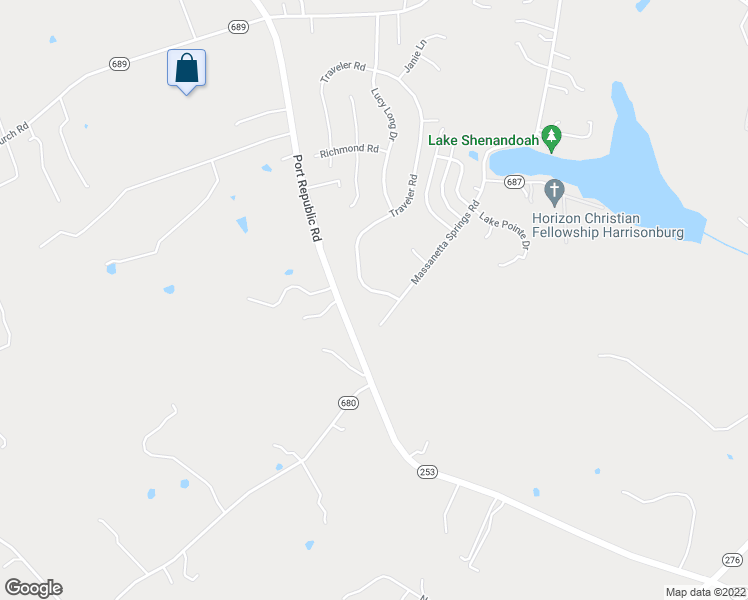 map of restaurants, bars, coffee shops, grocery stores, and more near 3555 Traveler Rd in Harrisonburg