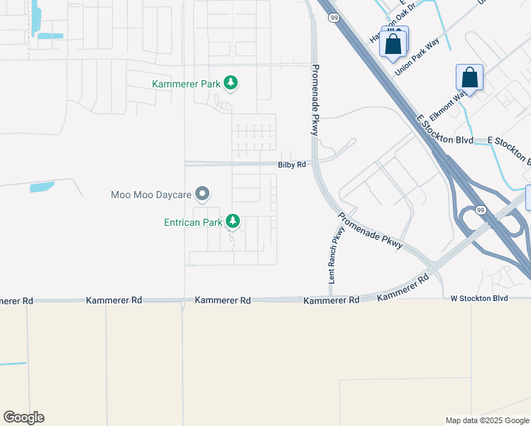 map of restaurants, bars, coffee shops, grocery stores, and more near 8843 Prelude Way in Elk Grove