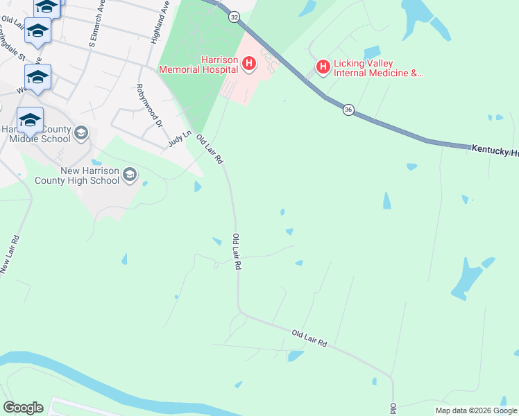 map of restaurants, bars, coffee shops, grocery stores, and more near 1001 Old Lair Road in Cynthiana