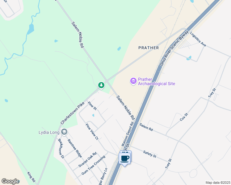 map of restaurants, bars, coffee shops, grocery stores, and more near 4823 John Noble Road in Jeffersonville