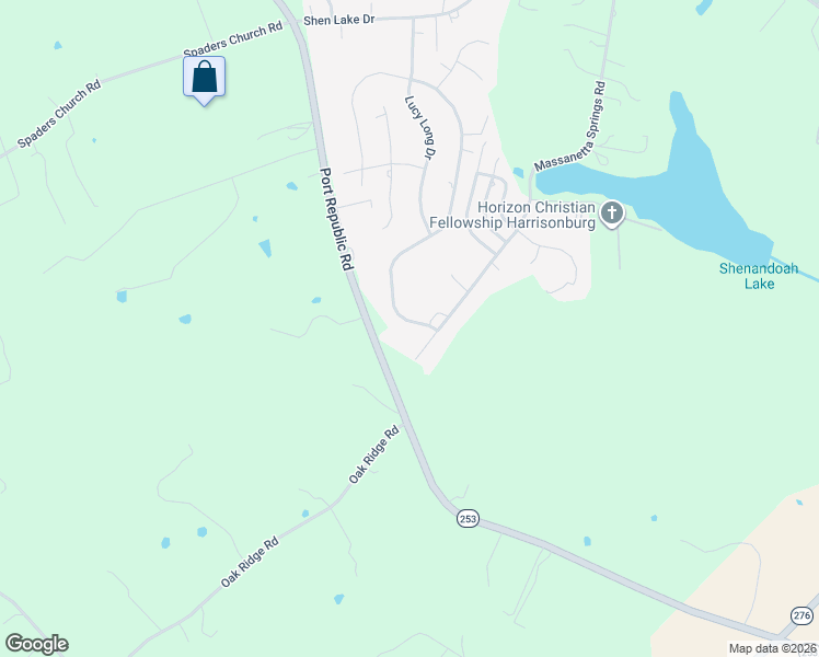 map of restaurants, bars, coffee shops, grocery stores, and more near 3555 Traveler Rd in Harrisonburg