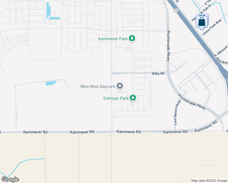 map of restaurants, bars, coffee shops, grocery stores, and more near Bilby Road in Elk Grove