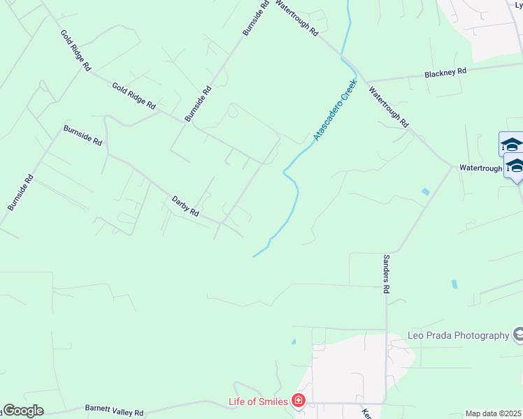 map of restaurants, bars, coffee shops, grocery stores, and more near 1747 Darby Road in Sebastopol