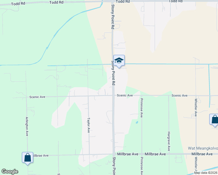 map of restaurants, bars, coffee shops, grocery stores, and more near 4135 Stony Point Road in Santa Rosa