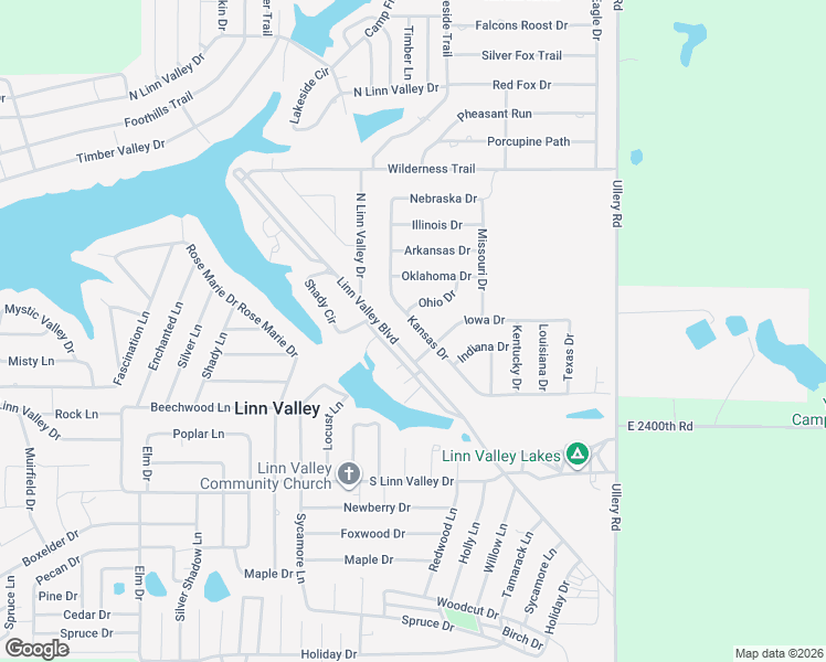 map of restaurants, bars, coffee shops, grocery stores, and more near 4034 Kansas Drive in Linn Valley