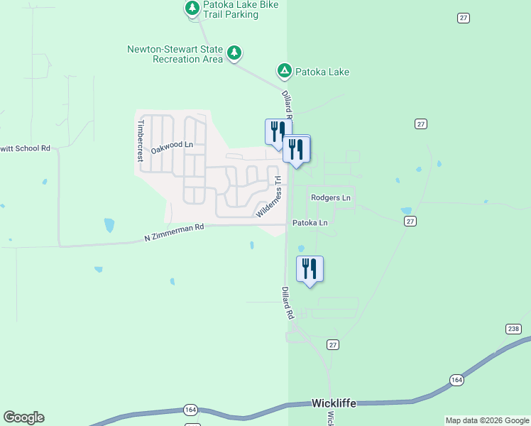 map of restaurants, bars, coffee shops, grocery stores, and more near 232 Wilderness Trail in Birdseye