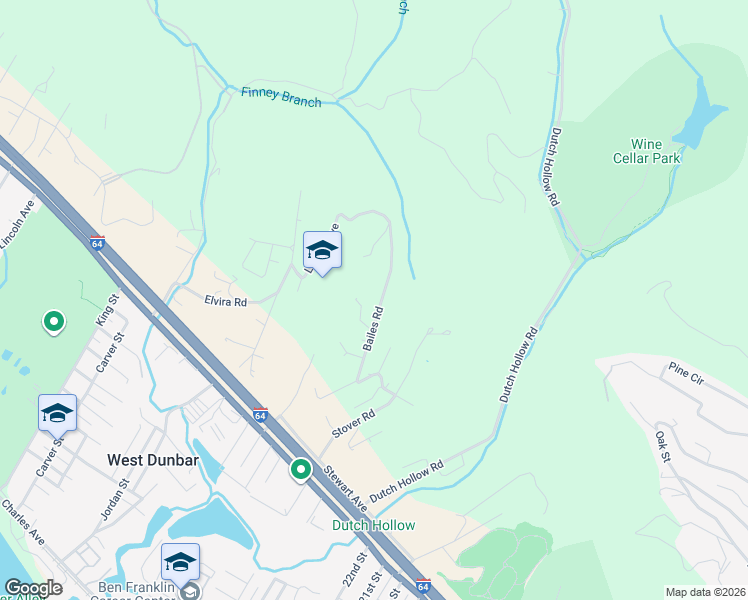 map of restaurants, bars, coffee shops, grocery stores, and more near 112-402 Mason Square in Dunbar
