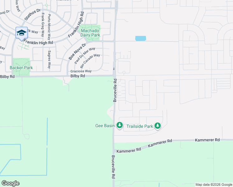 map of restaurants, bars, coffee shops, grocery stores, and more near 10420 Bruceville Road in Elk Grove