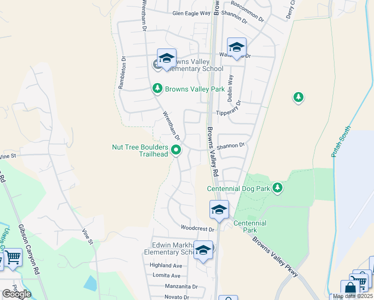 map of restaurants, bars, coffee shops, grocery stores, and more near 200 Alder Crest Way in Vacaville