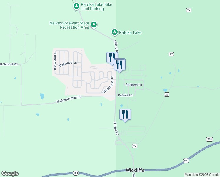 map of restaurants, bars, coffee shops, grocery stores, and more near 232 Wilderness Trail in Birdseye