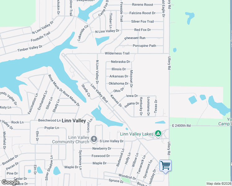 map of restaurants, bars, coffee shops, grocery stores, and more near 4034 Kansas Drive in Linn Valley