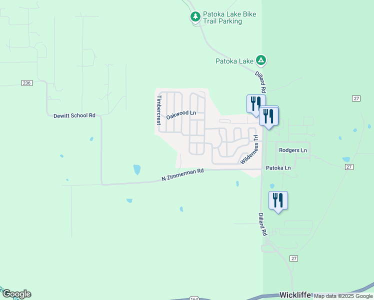 map of restaurants, bars, coffee shops, grocery stores, and more near 9260 North Zimmerman Road in Birdseye