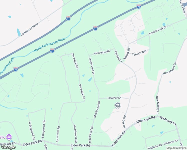 map of restaurants, bars, coffee shops, grocery stores, and more near 3310 Maple Leaf Drive in La Grange