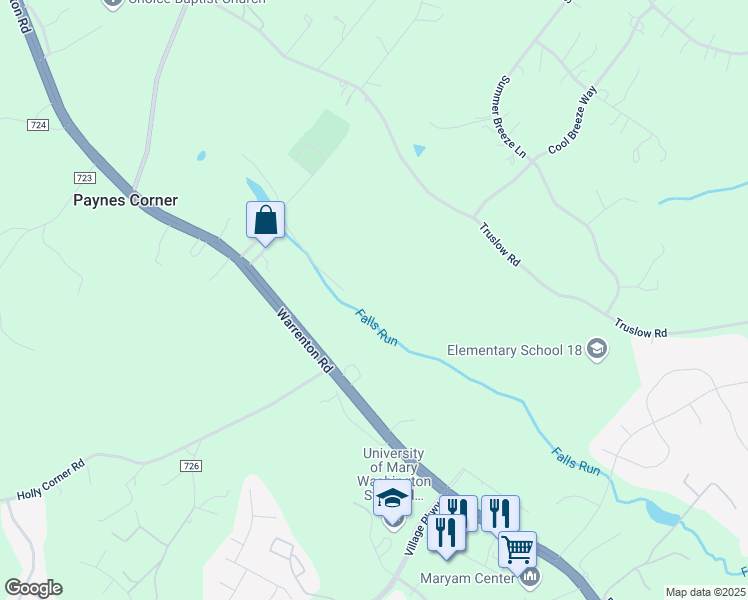 map of restaurants, bars, coffee shops, grocery stores, and more near Centreport Parkway in Fredericksburg