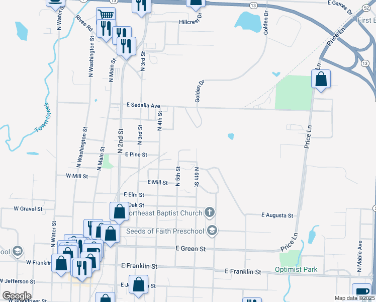 map of restaurants, bars, coffee shops, grocery stores, and more near Katy Trail in Clinton