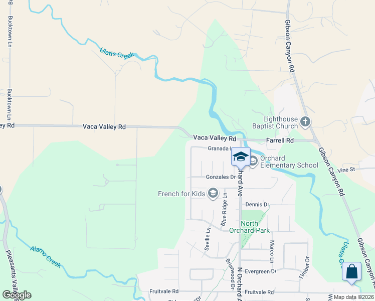 map of restaurants, bars, coffee shops, grocery stores, and more near 872 Granada Lane in Vacaville