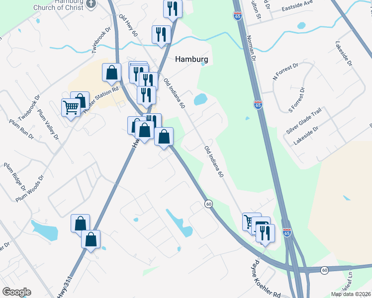 map of restaurants, bars, coffee shops, grocery stores, and more near 8109 Old Highway 60 in Sellersburg