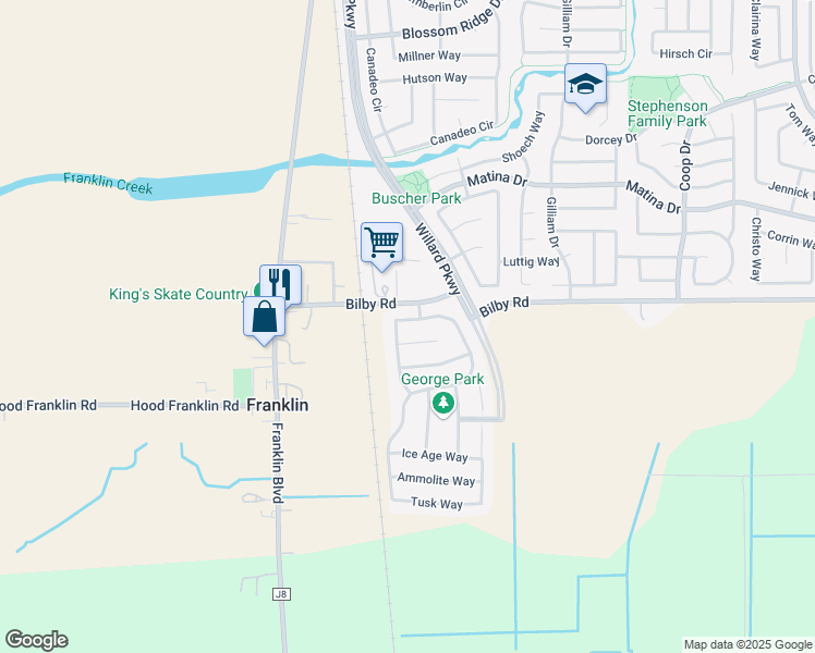 map of restaurants, bars, coffee shops, grocery stores, and more near 10413 Siltstone Way in Elk Grove