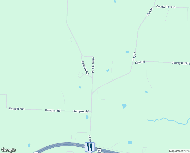 map of restaurants, bars, coffee shops, grocery stores, and more near 16-50 Bitter Hill Road in Eldon