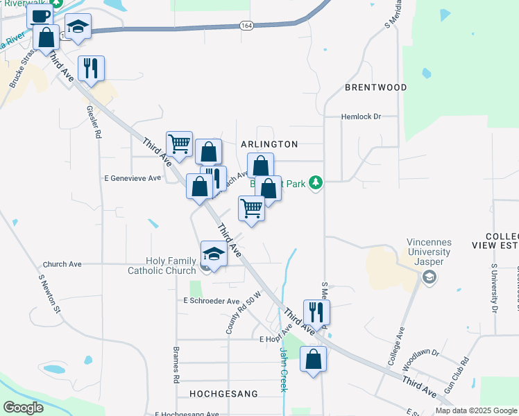 map of restaurants, bars, coffee shops, grocery stores, and more near 723 3rd Avenue in Jasper