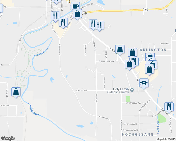map of restaurants, bars, coffee shops, grocery stores, and more near 680 Giesler Road in Jasper