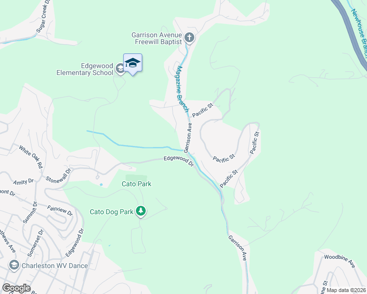 map of restaurants, bars, coffee shops, grocery stores, and more near 521 Garrison Ave in Charleston