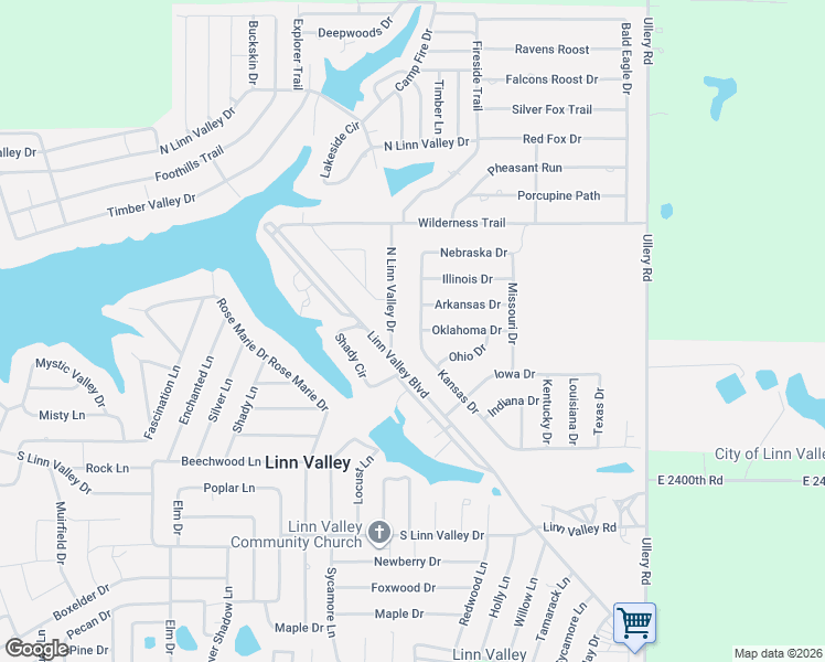 map of restaurants, bars, coffee shops, grocery stores, and more near 4044 Kansas Drive in Linn Valley