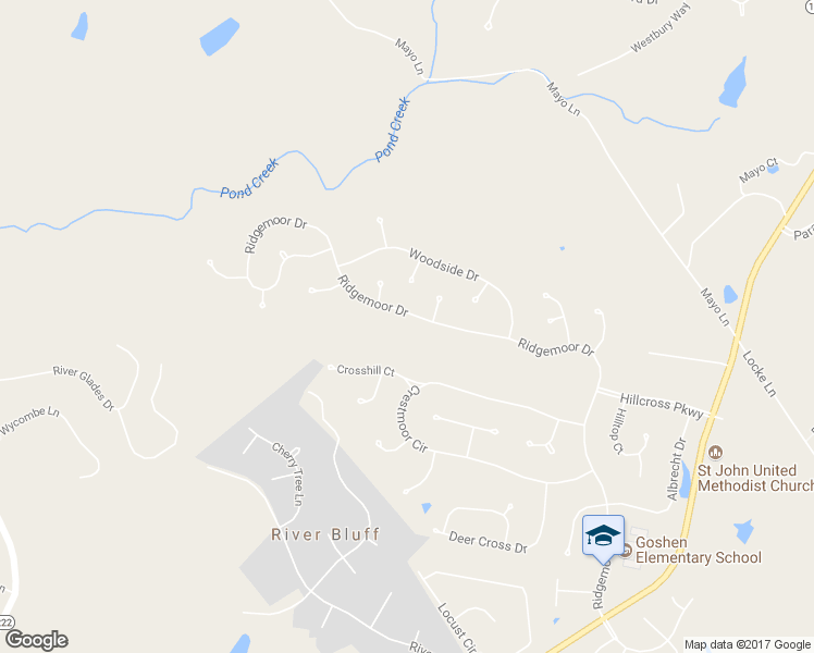 map of restaurants, bars, coffee shops, grocery stores, and more near 12904 Ridgemoor Drive in Prospect
