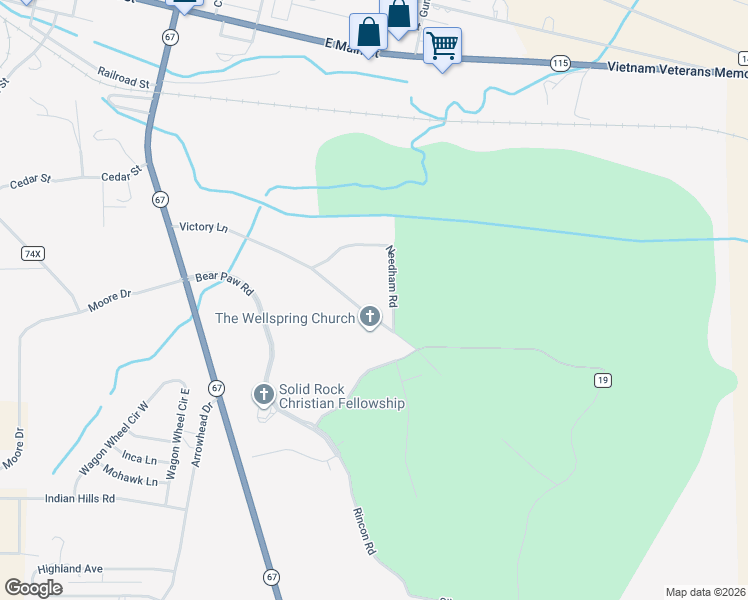 map of restaurants, bars, coffee shops, grocery stores, and more near 21 Needham Place in Florence