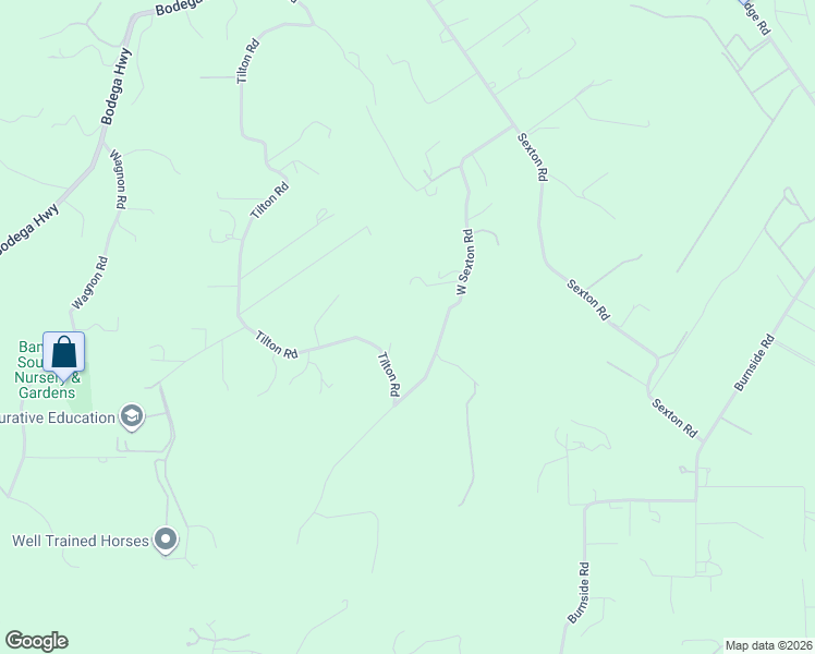 map of restaurants, bars, coffee shops, grocery stores, and more near 1116 West Sexton Road in Sebastopol