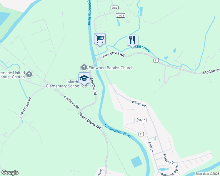 map of restaurants, bars, coffee shops, grocery stores, and more near 3006 Wilson Rd in Barboursville