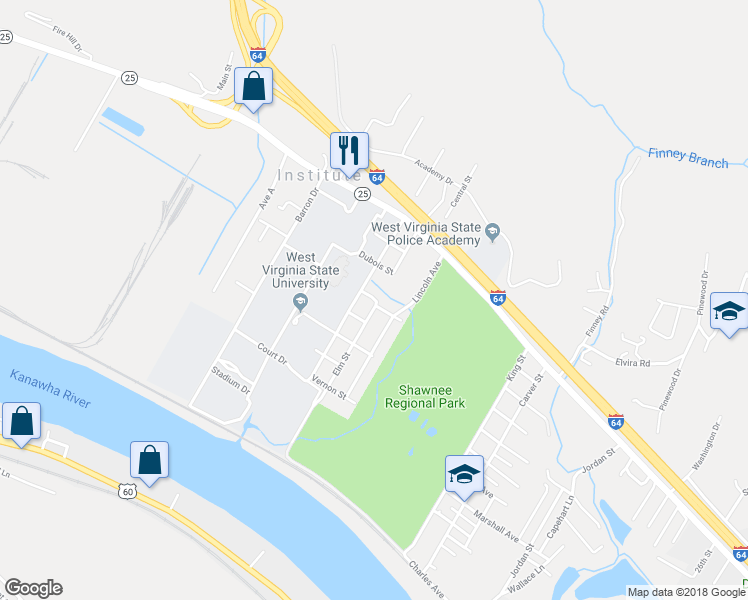 map of restaurants, bars, coffee shops, grocery stores, and more near 201 Dunbar Street in Dunbar