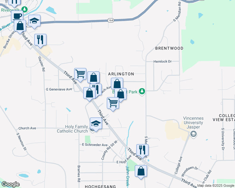 map of restaurants, bars, coffee shops, grocery stores, and more near 723 3rd Avenue in Jasper