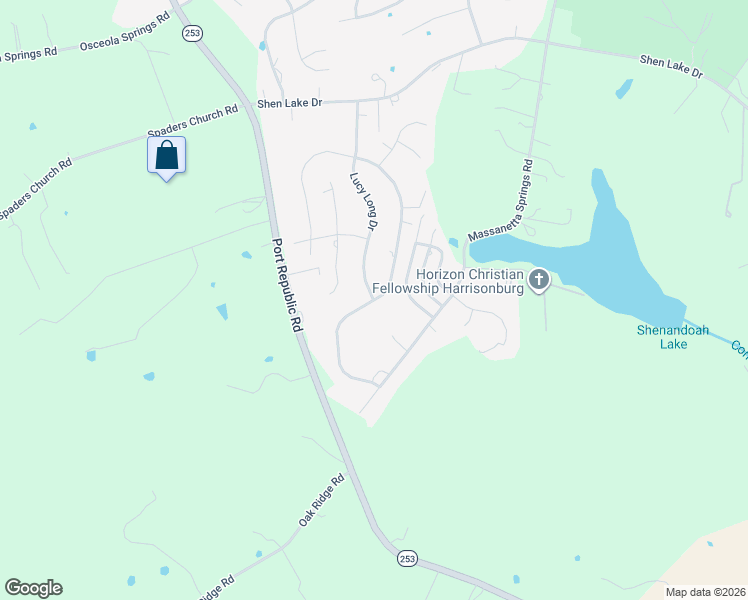 map of restaurants, bars, coffee shops, grocery stores, and more near 3856 Traveler Road in Harrisonburg