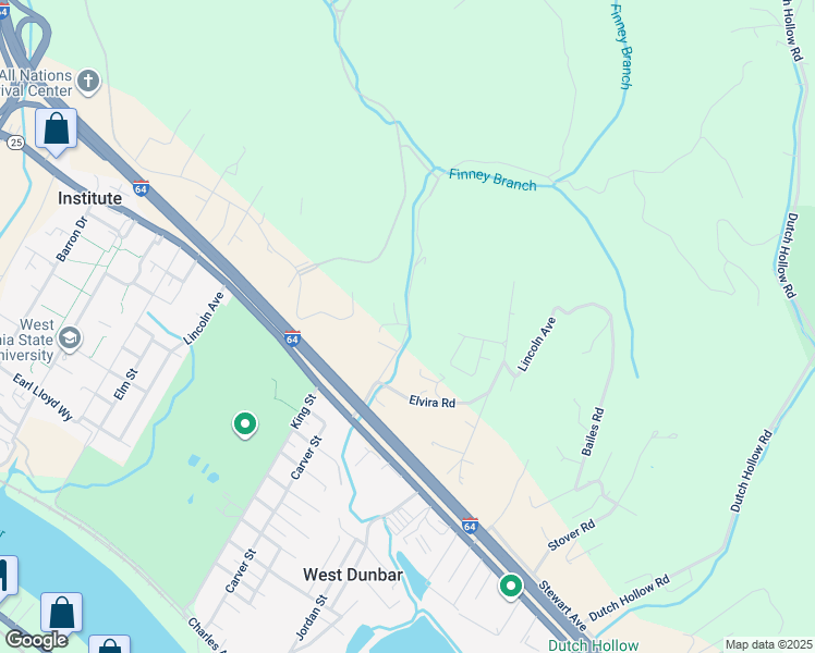 map of restaurants, bars, coffee shops, grocery stores, and more near 405 Solon Court in Dunbar