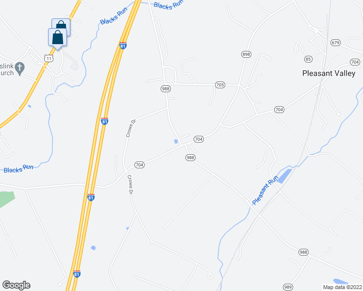 map of restaurants, bars, coffee shops, grocery stores, and more near 1159 Cecil Wampler Road in Mount Crawford