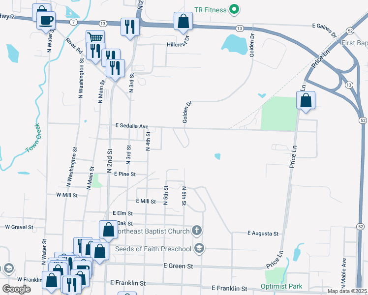 map of restaurants, bars, coffee shops, grocery stores, and more near Katy Trail in Clinton