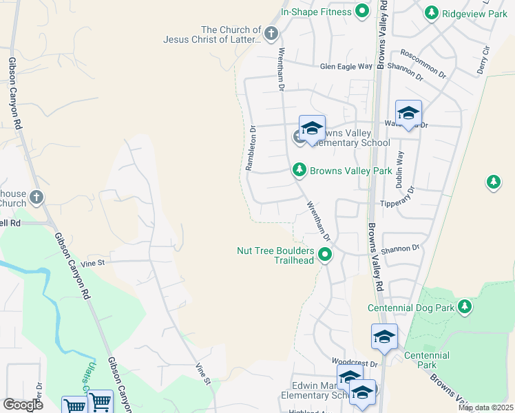 map of restaurants, bars, coffee shops, grocery stores, and more near 700 Dellwood Court in Vacaville