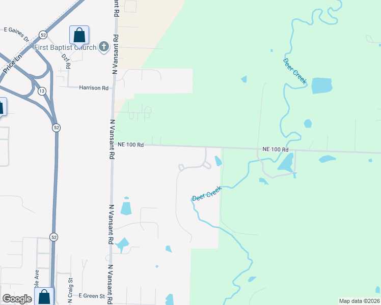 map of restaurants, bars, coffee shops, grocery stores, and more near 51-97 NE 100 Rd in Clinton
