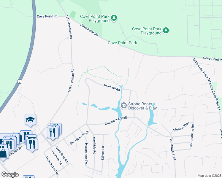 map of restaurants, bars, coffee shops, grocery stores, and more near 11136 Rawhide Rd in Lusby