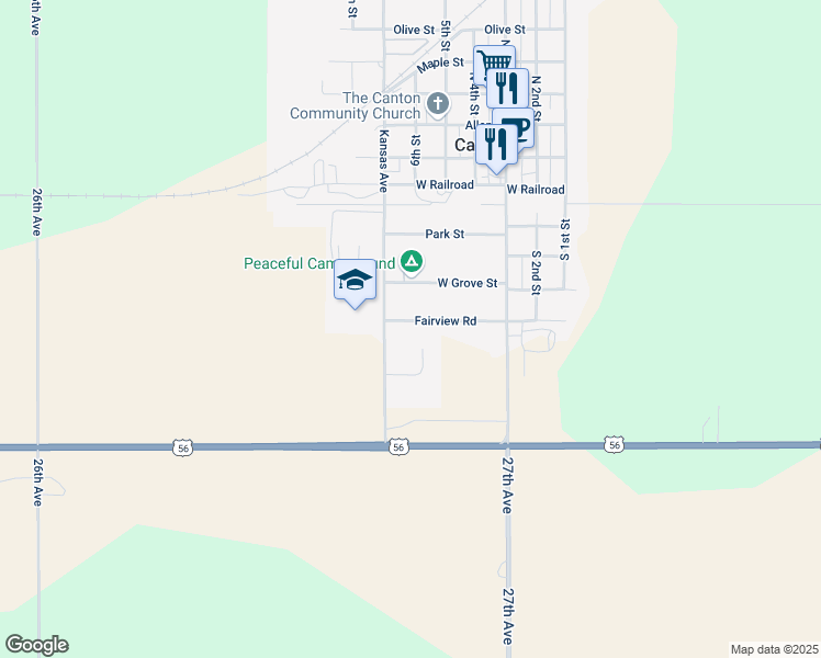 map of restaurants, bars, coffee shops, grocery stores, and more near 119 Fairview Road in Canton