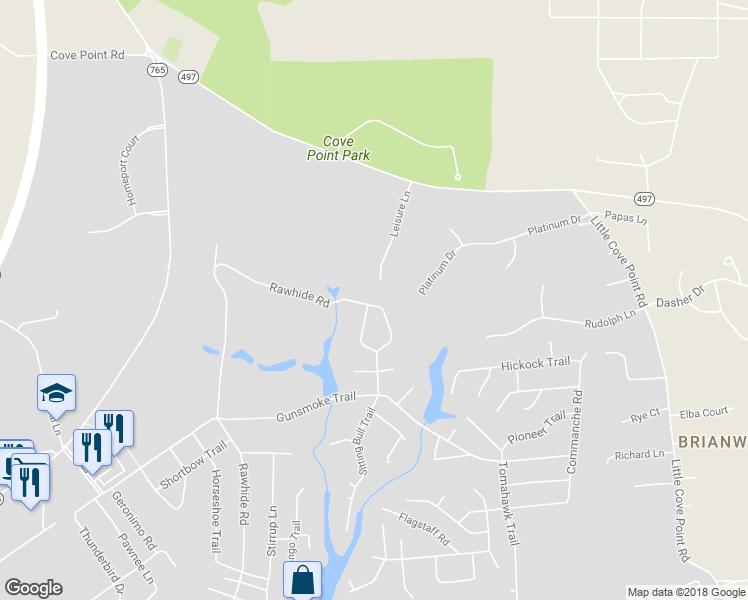 map of restaurants, bars, coffee shops, grocery stores, and more near 11200 Sitting Bull Circle in Lusby